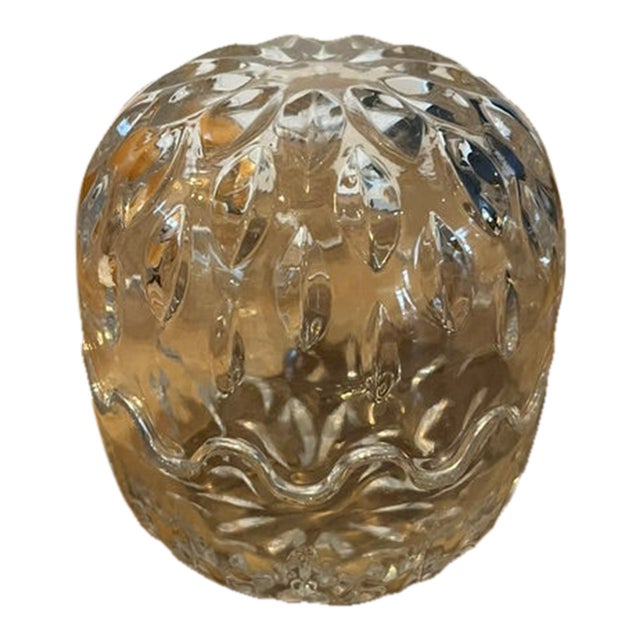 Vintage Cut Crystal Two-Piece Egg-Shaped Trinket Box For Sale