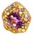 Bochic “Orient” Vintage Sapphire & Amethyst Cocktail Ring 18K Gold & Silver For Sale