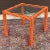 Vintage Orange Lacquered Carved Faux Bois Square Center or Side Table For Sale - Image 4 of 12
