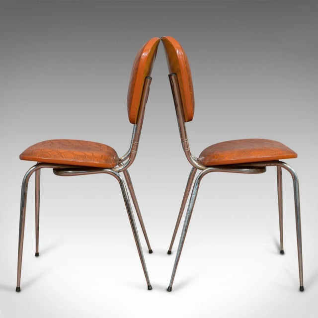 Mid 20th Century 1960s French Faux Crocodile Upholstery Chairs - A Pair For Sale - Image 5 of 13