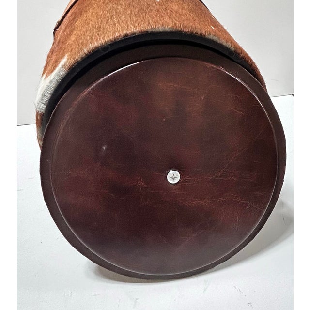 Southwest Cowhide and Tooled Leather Ice Bucket, Ranch Barware For Sale - Image 10 of 12