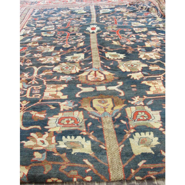 Blue Antique Tree of Life Persian Sultanabad, Carpet, 14' X 27' For Sale - Image 8 of 10