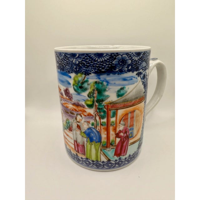 18th Century Chinese Export Famille Rose Mandarin Palette Cider Mug, Qianlong Period For Sale - Image 10 of 10