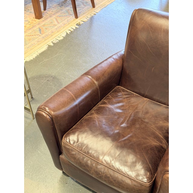Universal Furniture Carson Brown Top Grain Leather Accent Chair For Sale In New York - Image 6 of 10