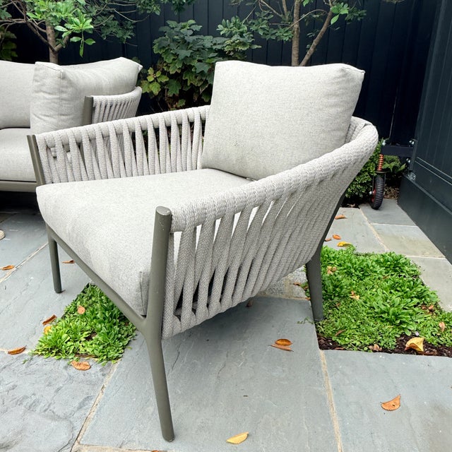 Contemporary Brown Jordan H Loveseat & Chair Set For Sale - Image 3 of 12