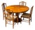 French Faux Bamboo Dining Table with Chairs, 1960s, Set of 5 For Sale