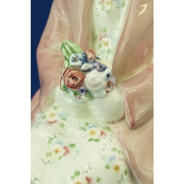 20th Century Art Nouveau Ceramic Seated Girl with a Bouquet of Flowers by Muller for Goldscheider, Austria, Early 1900s For Sale - Image 18 of 18