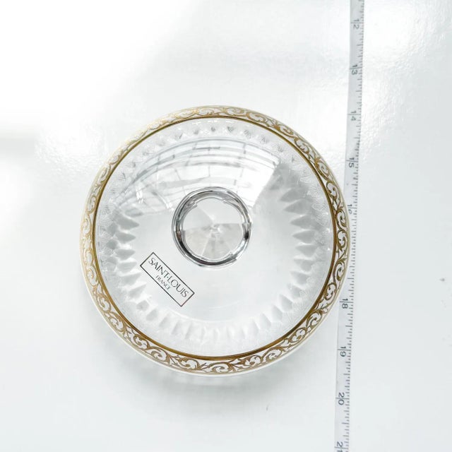 Traditional St. Louis ‘Thistle’ Bomboniere Crystal & Gold Candy Dish For Sale - Image 3 of 4