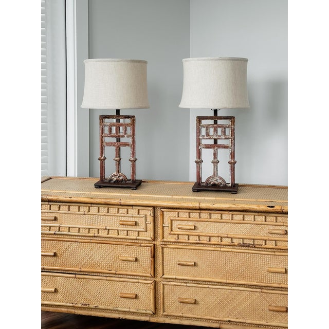 19th Century French 19th-Century Cast-Iron Architectural Fragment Table Lamps For Sale - Image 5 of 17