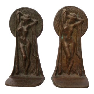Art Deco Cast Bronze Bookends = Pair of 2 For Sale