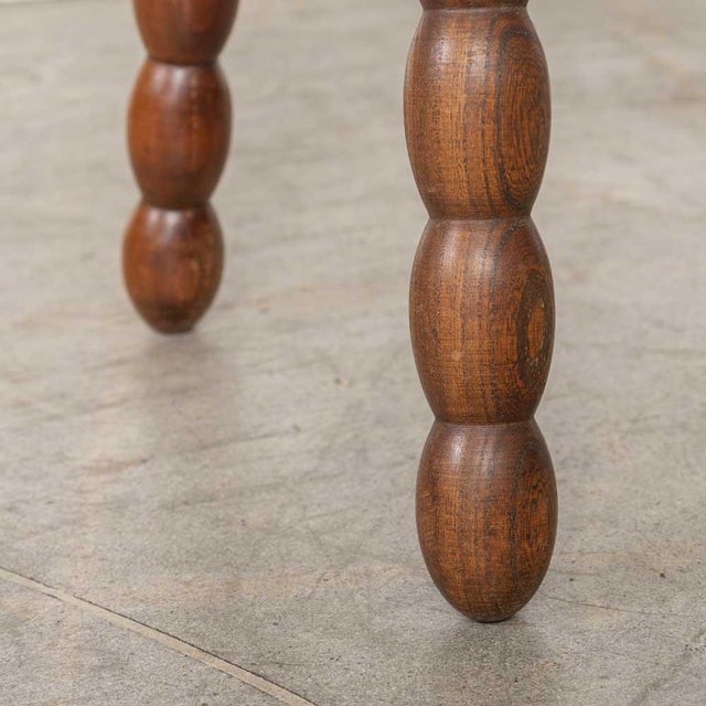 1950s French Bobbin Wood Tripod Stool For Sale - Image 9 of 11