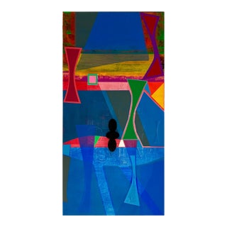 Contemporary Abstract Charcoal, Acrylic Paint, Acrylic Mediums, and Oil Paint on Wood "Relic: Hourglasses" by Michael Barringer For Sale