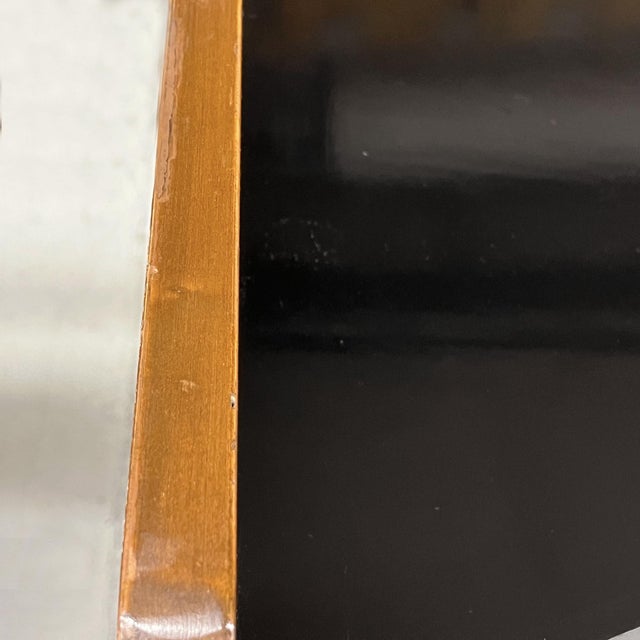 American of Martinsville Dania Black and Walnut Headboard With Attached Nightstands For Sale - Image 9 of 14