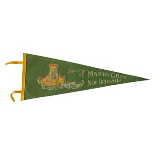 Mardi Gras New Orleans Vintage Felt Flag For Sale