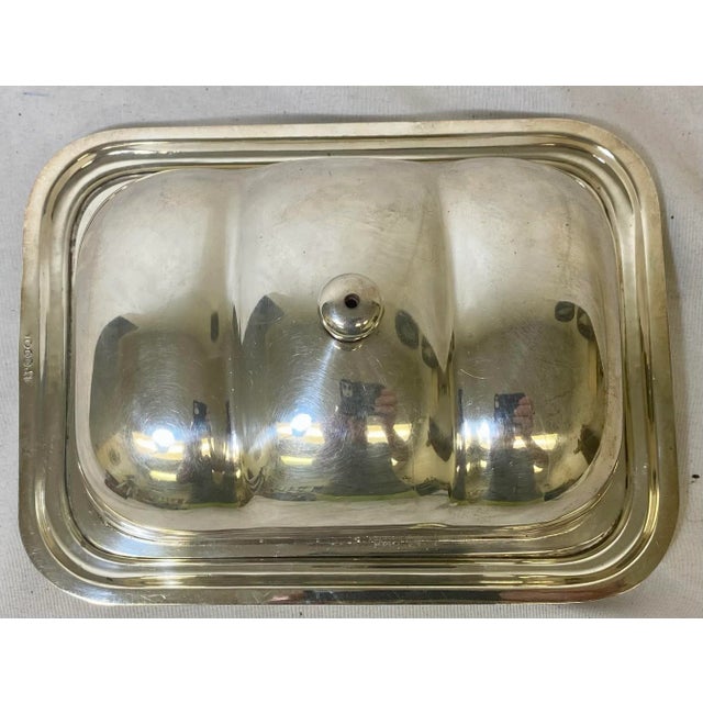 Vintage Grainger & Campbell Covered Silver Plate Butter Dish With Frosted Glass Insert From England -“ Circa 1940’s For Sale - Image 12 of 13