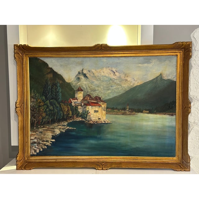 Swiss Artist, Chillon Castle, 1913, Canvas For Sale - Image 13 of 13