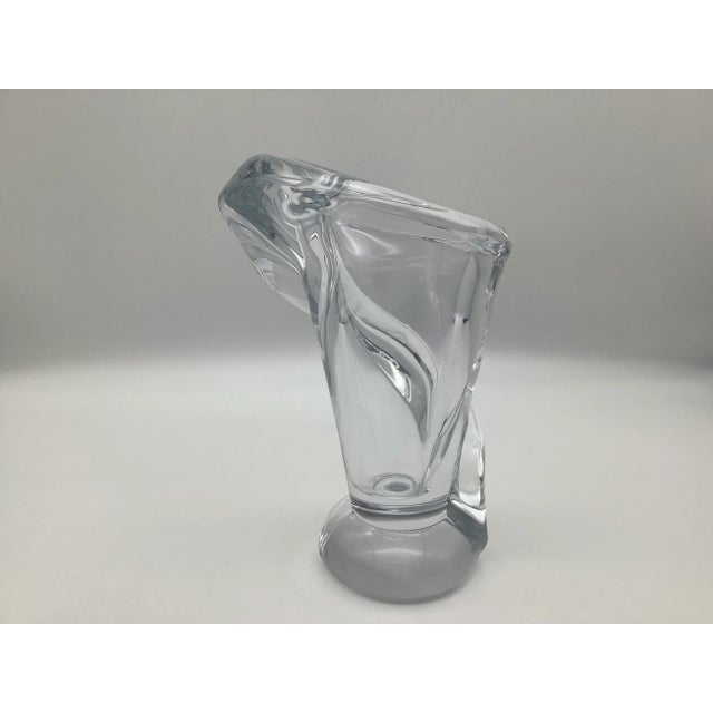 Glass Vintage Mid 20th Century French Crystal Vase For Sale - Image 7 of 13