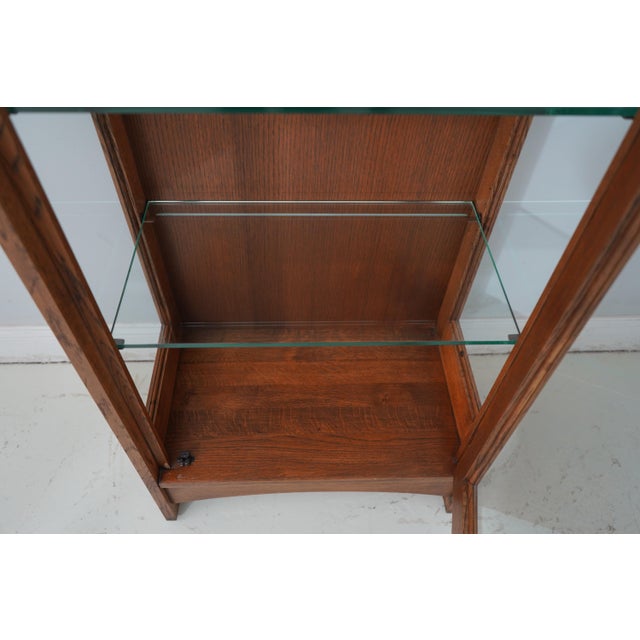 Wood Stickley 1 Door Mission Oak Curio Display Cabinet For Sale - Image 7 of 12