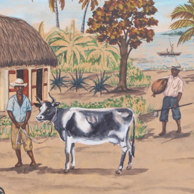 Two Vintage Haitian Watercolors on Paper by D. Duclair For Sale - Image 4 of 10