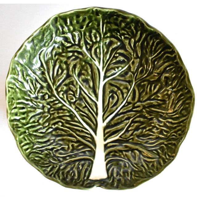Portuguese Majolica Cabbageware Leaf Serving Bowl For Sale In San Francisco - Image 6 of 6