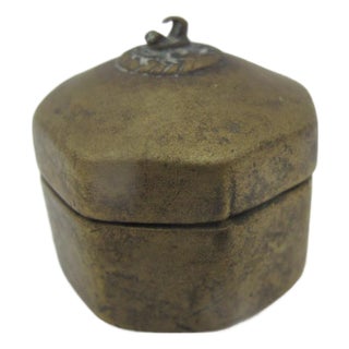 Small Antique Mughal Indian Brass Brass Octagonal Betel Nut Box For Sale