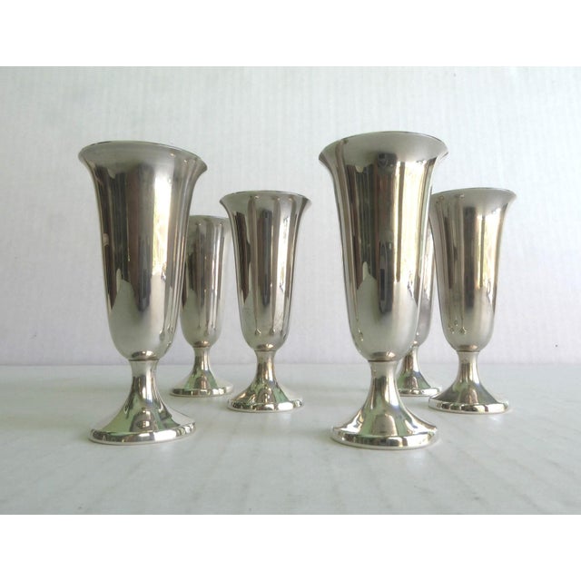 Vintage Sterling Silver Italian Individual Salt & Pepper Shakers, Small Dish & American Petite Caviar Vodka Cups- 11 Pieces For Sale - Image 10 of 15