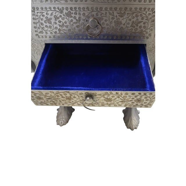 1960s Fred Zimbalist Musical Jewelry Cabinet — Hand-Engraved Nickel Silver, Plays Beautifully For Sale - Image 12 of 12