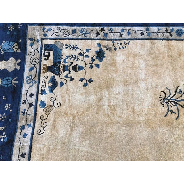 Textile Antique Palace Size Art Deco Chinese Peking Rug - 12' X 15' For Sale - Image 7 of 10