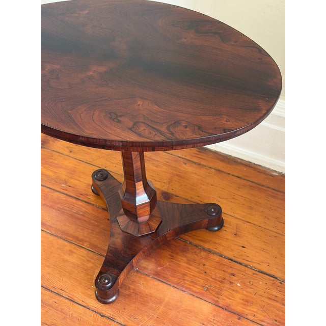 Regency Continental Carved Rosewood and Marquetry Side Table For Sale - Image 9 of 10