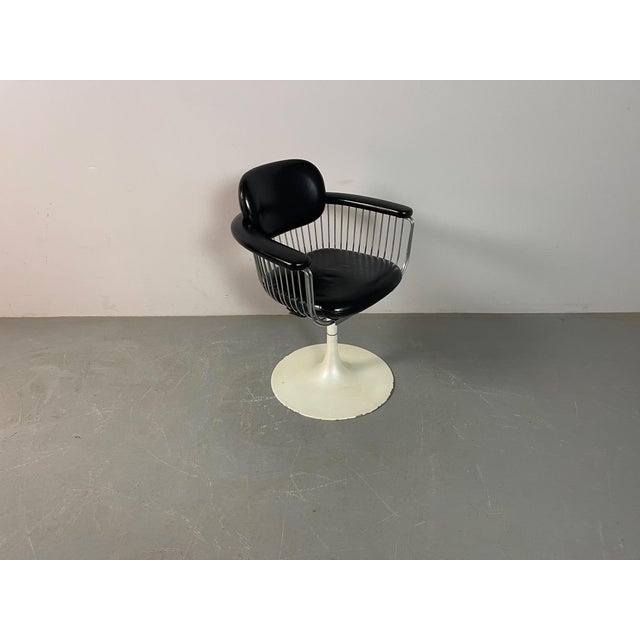 Black Mid-Century Modern Belgian Swivel Armchair by Rudi Verelst for Novalux, 1970s For Sale - Image 8 of 13