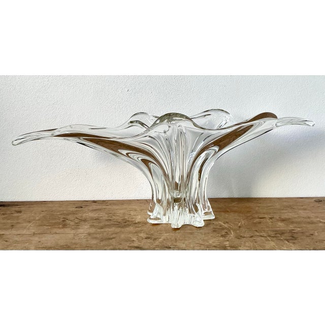 Transparent Vintage Boho French Crystal Splash Vase For Sale - Image 8 of 12