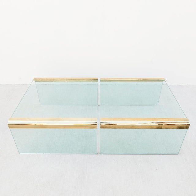 Hollywood Regency 1970s Brass & Glass Hollywood Regency Side / End Tables in the Style of Leon Rosen for Pace Collection - a Pair For Sale - Image 3 of 12
