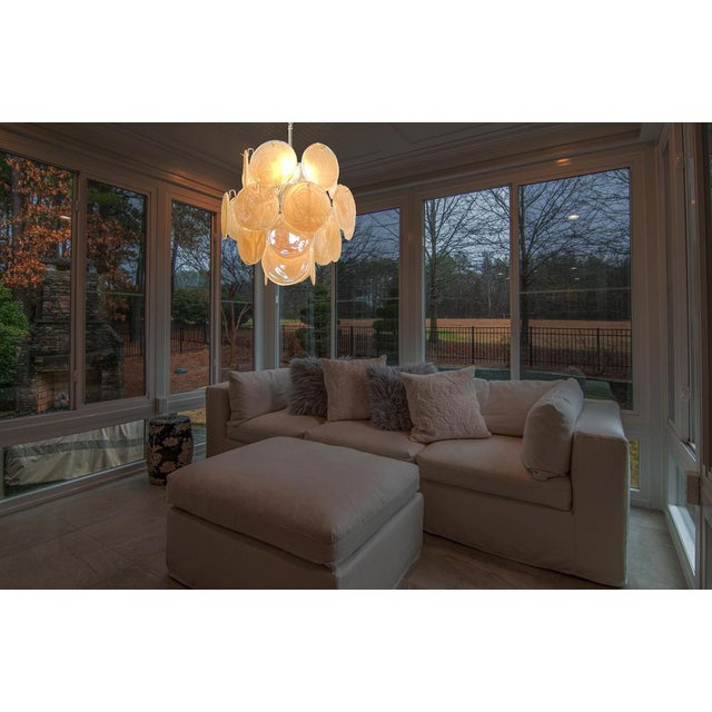 Vintage Italian Murano Chandelier with 24 Gold Disks, 1990s For Sale - Image 12 of 13