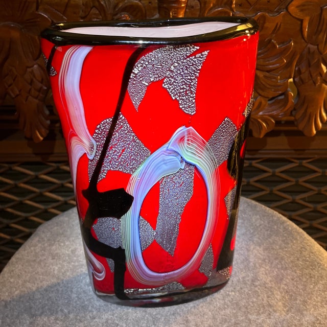 Mid 20th Century Abstract Murano Glass Vase For Sale - Image 11 of 11