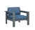 Sardinia Aluminum Frame Outdoor Sofa Set - Blue Cushions For Sale - Image 12 of 15