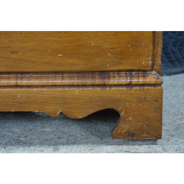 Antique American Country Farmhouse Maple and Pine Three Drawer Chest Dresser 42" For Sale - Image 12 of 17