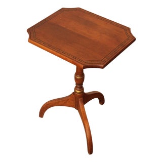 L. Hitchcock Stenciled Maple Small SideTable For Sale