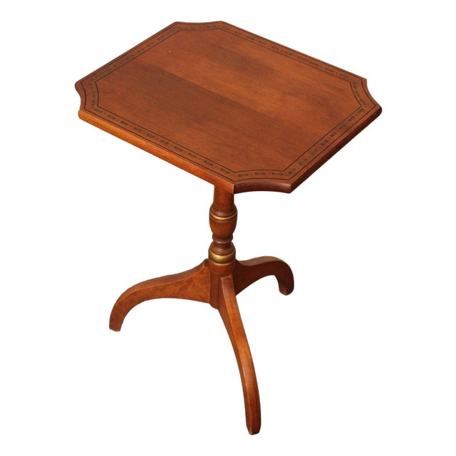 L. Hitchcock Stenciled Maple Small SideTable For Sale