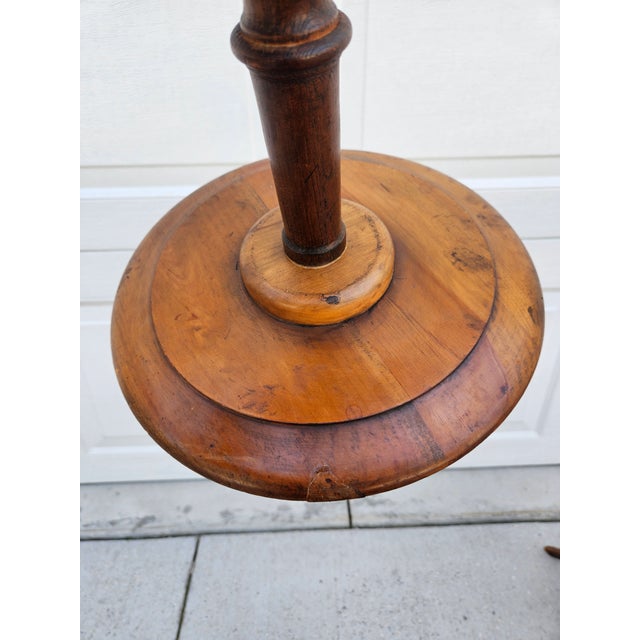Vintage Wooden Spindle Adjustable Floor Candle Stands For Sale - Image 10 of 15