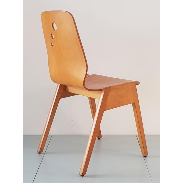Wood Set of Stacking Chairs in Beech, 1960s For Sale - Image 7 of 17
