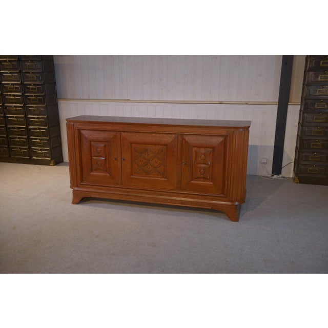 3-Door Sideboard in Oak with Curved Legs, 1950s For Sale - Image 15 of 15