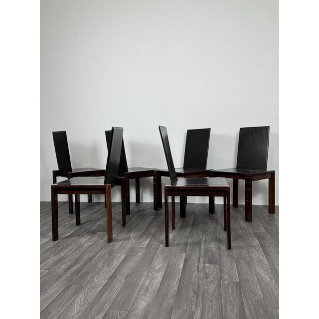 Mid-Century Modern Rosewood Dining Chairs in the style of Afra & Tobia Scarpa, 1970, Set of 6 For Sale - Image 11 of 15