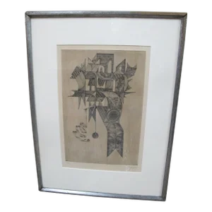 Ramon Alejandro Signed Limited Edition Cuban Surrealist Abstract Art Print Etching