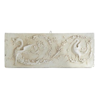 19th C Italian Plaster Relief, Birds & Dragons For Sale