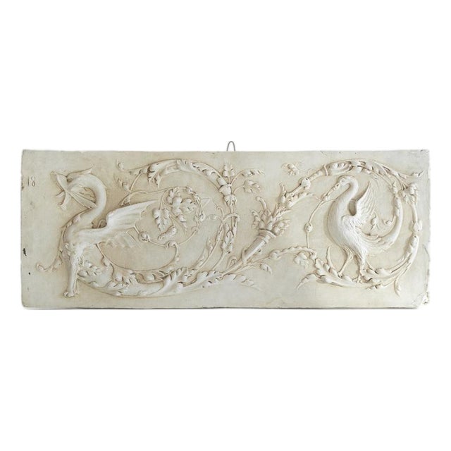19th C Italian Plaster Relief, Birds & Dragons For Sale