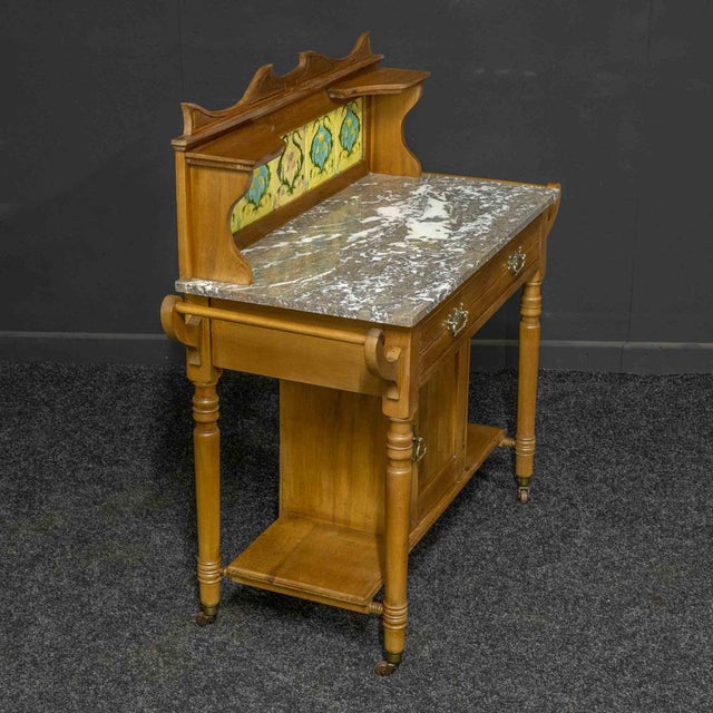 Wood Edwardian Birch Washstand For Sale - Image 7 of 15