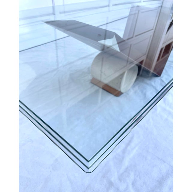 Modern Italian Modern Valentino Coffee Table in Wood and Stone, Attributed to Emanuele Zenere for Cattelan Italia For Sale - Image 3 of 12