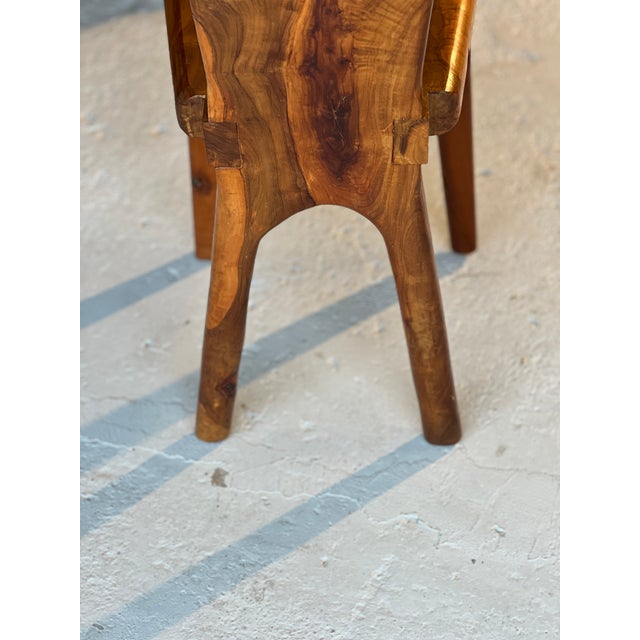 French Sculptural Olive Wood High-Back Chairs in the style of Alexandre Noll, 1960s, Set of 6 For Sale - Image 11 of 15