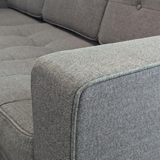 Textile Gus Modern Jay Gray Fabric Sectional Sofa With Left Chaise For Sale - Image 7 of 9