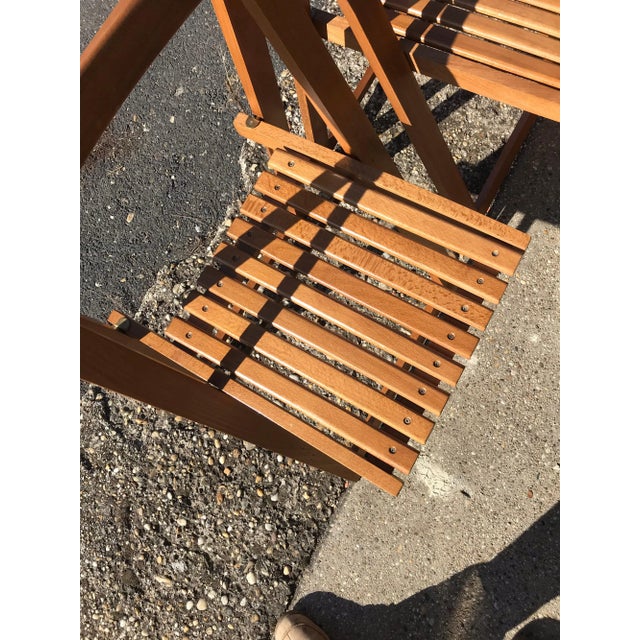 Wood Drop-Leaf Dining Table & 2 Chairs, 1960s, Set of 3 For Sale - Image 7 of 12